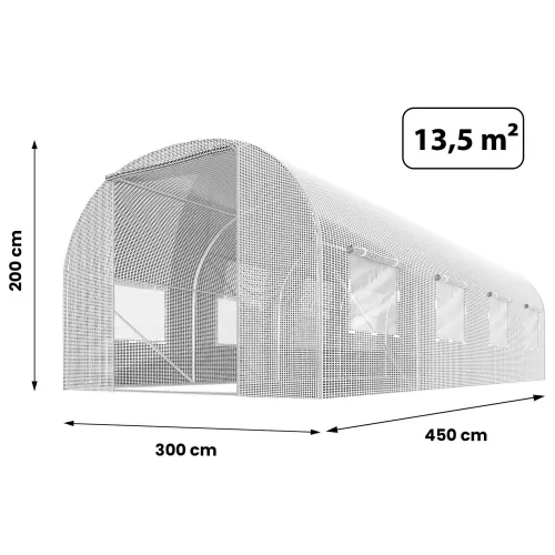 Folie albă pentru solar de grădină 3x4,5 m (13,5 m2)