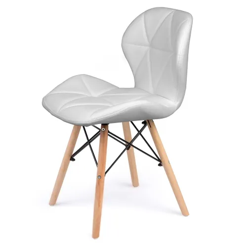 Set 2 scaune model scandinav Sofotel Sigma 270201-2, albe, 38x38x75 cm