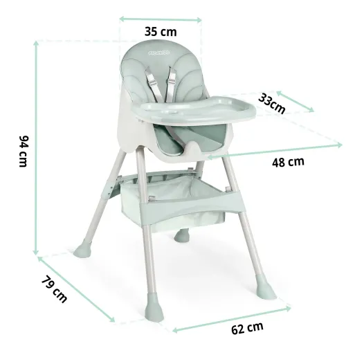 Scaun de masa pentru copii Milo verde 700001