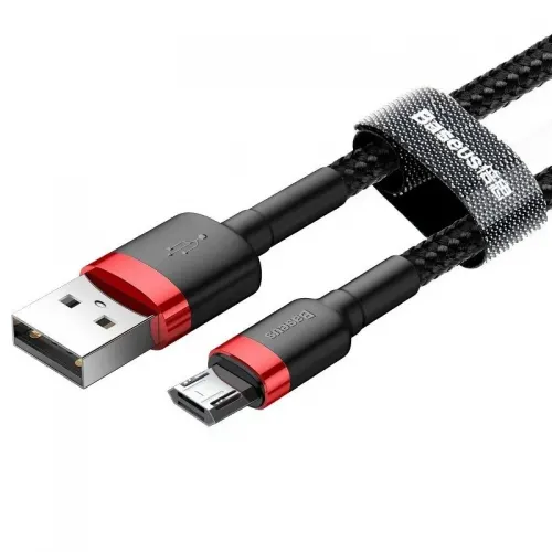 Cablu Micro USB Baseus Cafule 2A 3m, negru+rosu