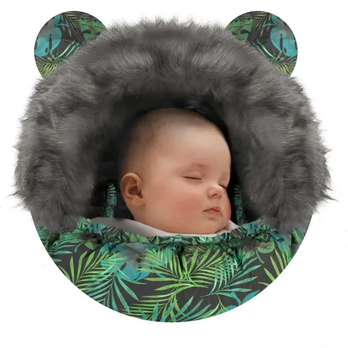 Sac de dormit pentru copii Elmi Ricokids, 95x48 cm, verde-model jungla