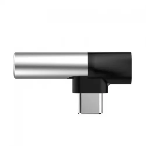 Adaptor Audio Baseus L41 USB-C la Mini Jack 3.5mm + USB-C, argintiu