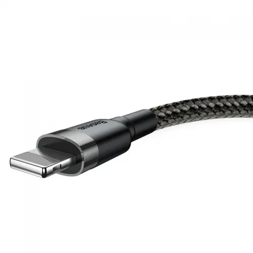 Cablu USB Lightning Baseus Cafule 1,5A 2m, gri+negru