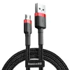 Cablu Micro USB Baseus Cafule 2.4A 1m, Roșu+ Negru
