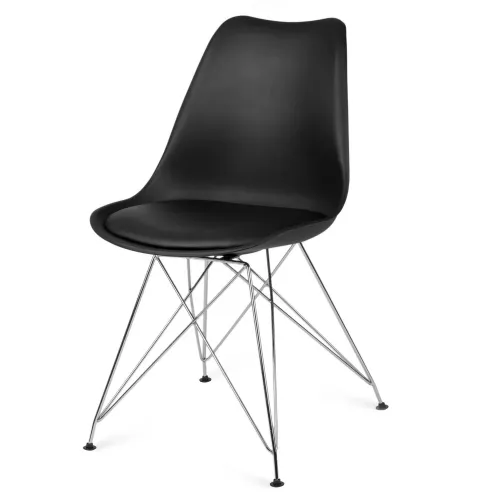 Set 4 scaune moderne Sofotel Kapra 270100-4, negre, 47x47x83 cm