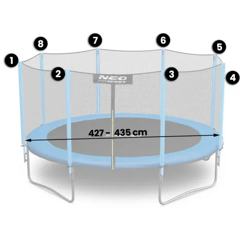 Plasa de exterior pentru trambulina Neo-Sport de 427-435 cm (14ft)