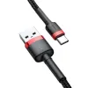 Cablu Baseus Cafele USB-C 3A 0,5m, Roșu+Negru