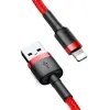 Cablu USB Lightning Baseus Cafule 2.4A 1m, negru + roșu