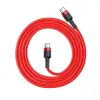 Cablu Baseus Cafele USB-C PD 2.0 QC 3.0 60W 1m, Roșu