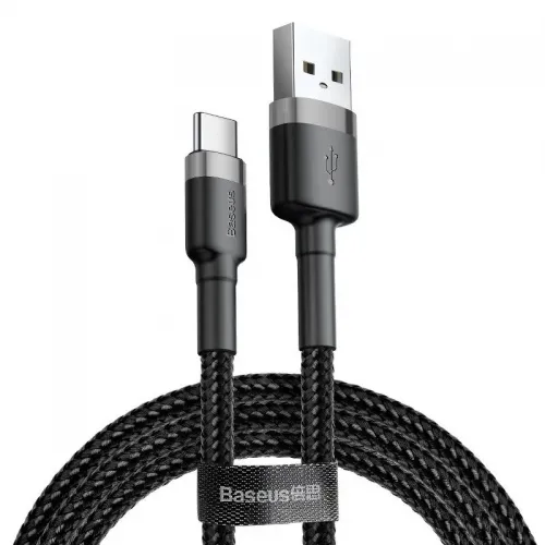 Cablu Baseus Cafele USB-C 2A 2m, gri+negru