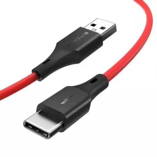 Cablu USB-C BlitzWolf BW-TC15 3A 1,8 m, roșu