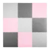 Covoraș din spumă puzzle 180x180cm 9 buc gri-roz