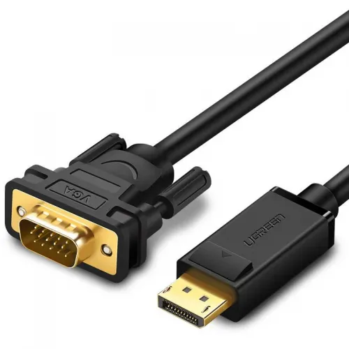 Cablu DisplayPort la VGA UGREEN DP105, FullHD, unidirecțional, 1,5 m, negru