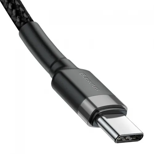Cablu Baseus Cafele USB-C PD 2.0 QC 3.0 60W 1m, negru+gri