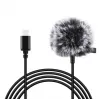 Microfon de înregistrare cu condensator cu fir Puluz Jack Lavalier 1,5 m USB-C / Type-C PU425