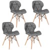 Set 4 scaune, model scandinav Sofotel Sigma 270202-4, gri, 38x38x75 cm