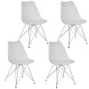 Set 4 scaune moderne Sofotel Kapra 270101-4, albe, 47x47x83 cm