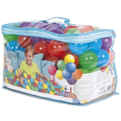 Set de 100 de mingi multicolore pentru locul de joaca sau piscina pentru copii Bestway 52296